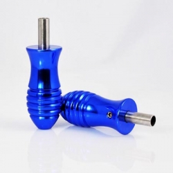 Blue Aluminum Alloy Fish Style Tattoo Grip with Back Stem 25mm