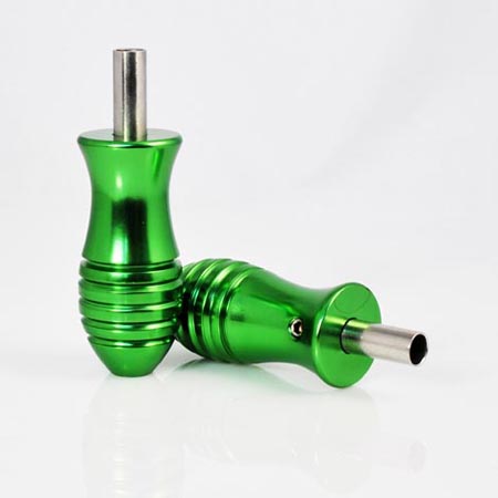 Green Aluminum Alloy Fish Style Tattoo Grip with Back Stem 25mm