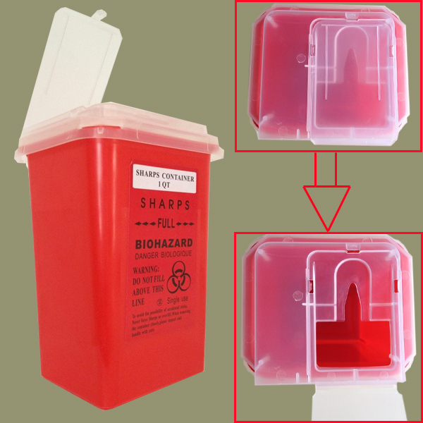 Red Sharps Container 1 Qt – For Tattoo Waste