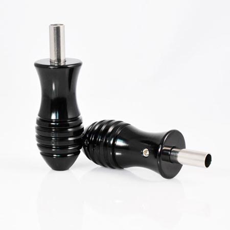Black Aluminum Alloy Fish Style Tattoo Grip with Back Stem 25mm
